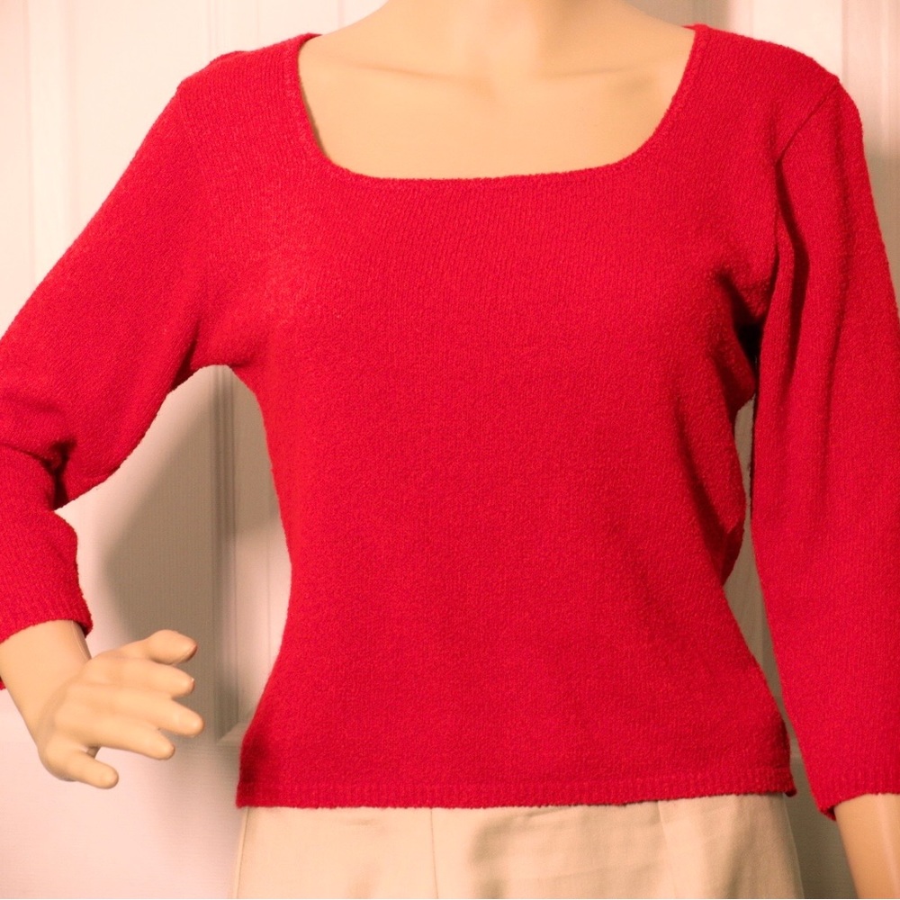 Red Mandee Crop Sweater